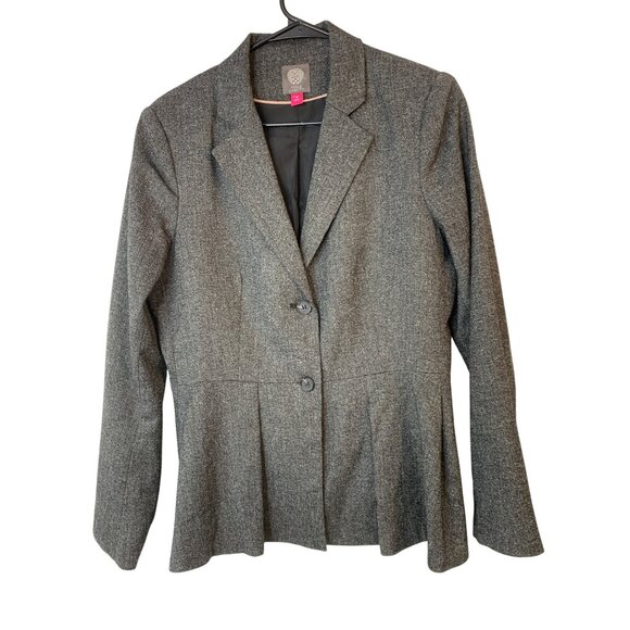Vince Camuto Womens Tweed Blazer Size 10 Gray Fitted Peplum  RA10057 - Picture 4 of 7